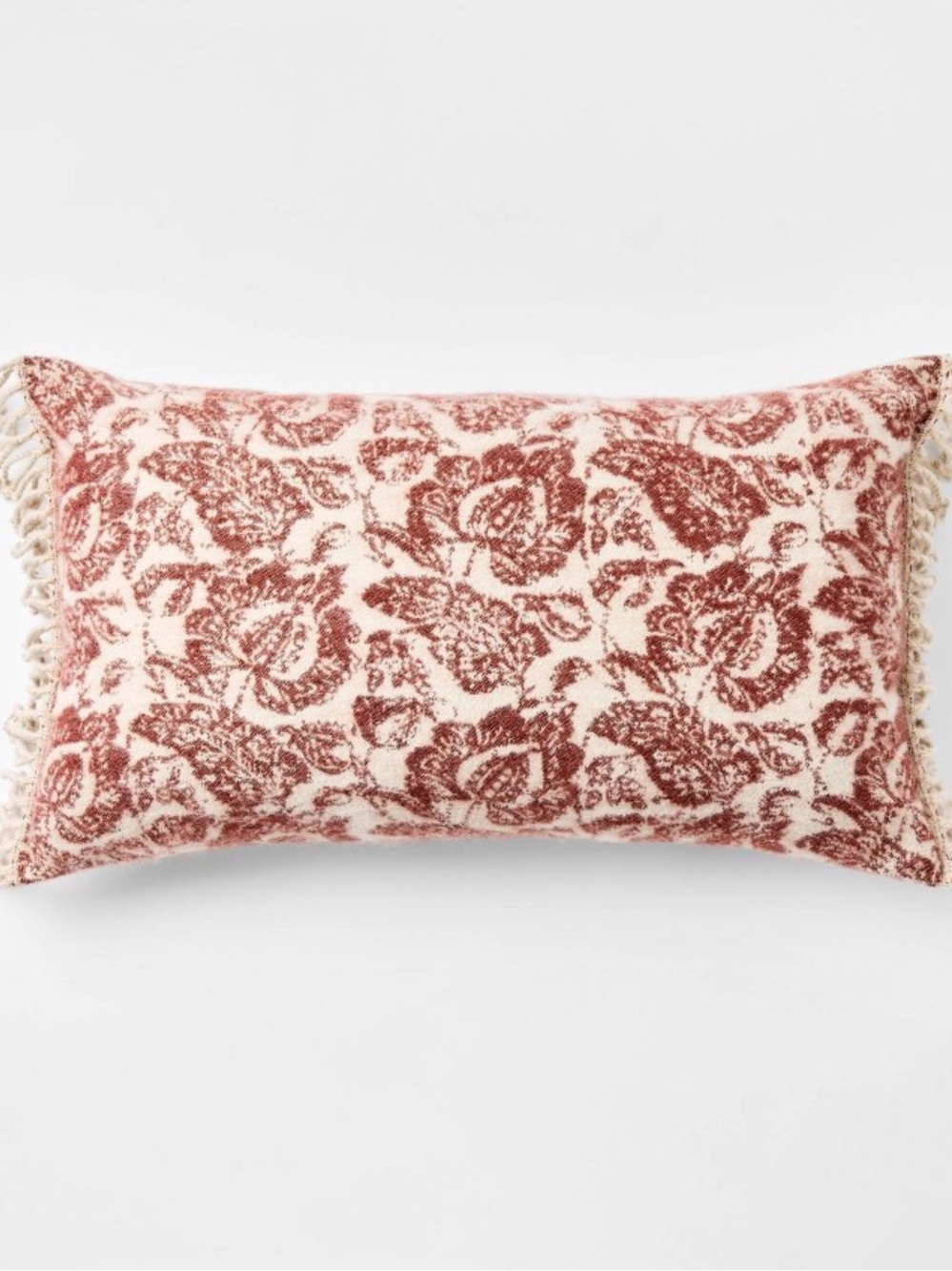 NEW Threshold Studio McGee Warm Crisp Berry Jacquard Botanical Throw Pillow